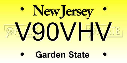 V90VHV New Jersey License Plate