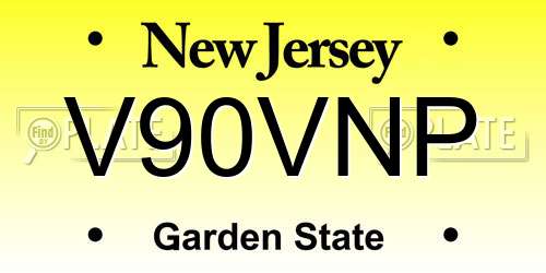 V90VNP New Jersey License Plate