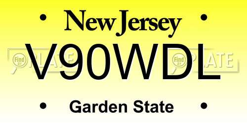 V90WDL New Jersey License Plate