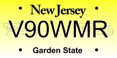 V90WMR New Jersey License Plate