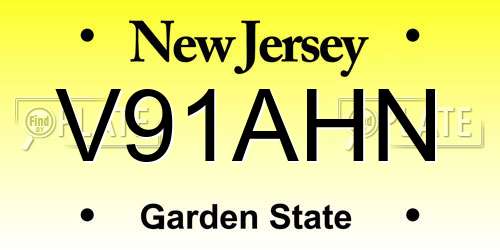 V91AHN New Jersey License Plate