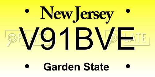 V91BVE New Jersey License Plate
