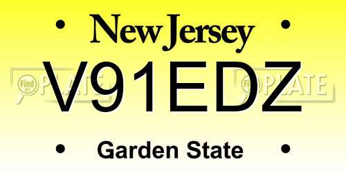 V91EDZ New Jersey License Plate