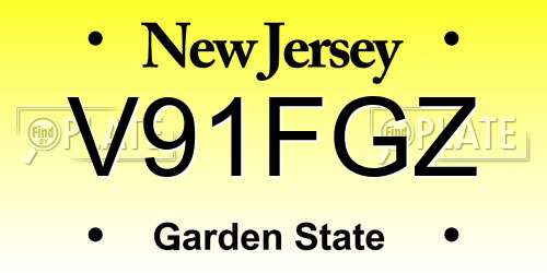 V91FGZ New Jersey License Plate