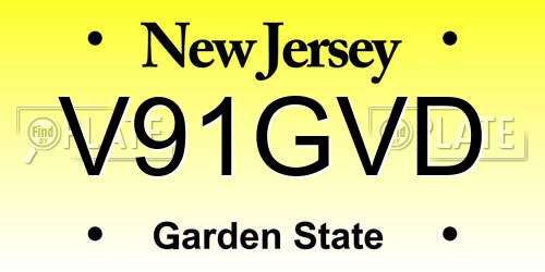 V91GVD New Jersey License Plate