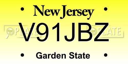 V91JBZ New Jersey License Plate