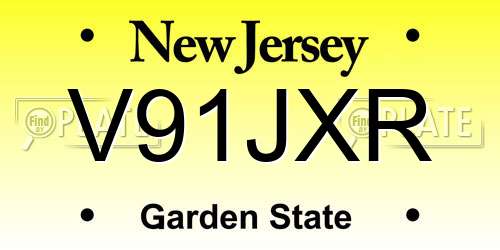 V91JXR New Jersey License Plate
