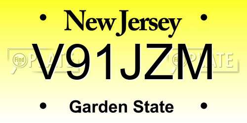 V91JZM New Jersey License Plate