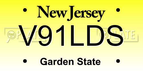 V91LDS New Jersey License Plate