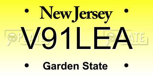 V91LEA New Jersey License Plate