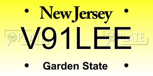 V91LEE New Jersey License Plate