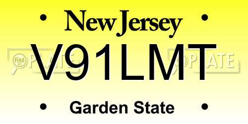 V91LMT New Jersey License Plate