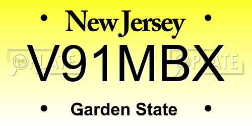 V91MBX New Jersey License Plate