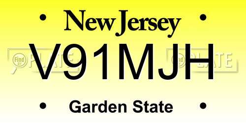 V91MJH New Jersey License Plate