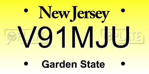 V91MJU New Jersey License Plate