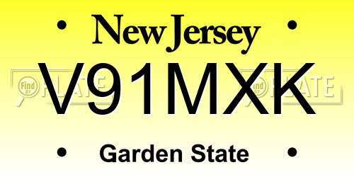 V91MXK New Jersey License Plate