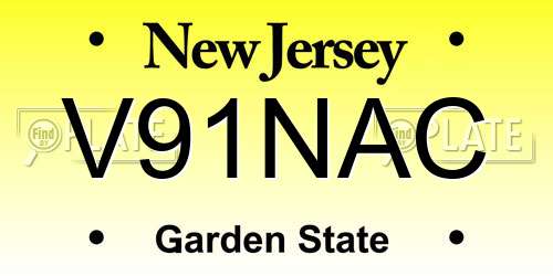 V91NAC New Jersey License Plate