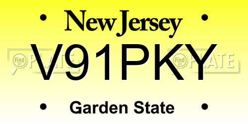 V91PKY New Jersey License Plate