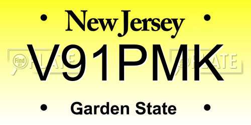 V91PMK New Jersey License Plate