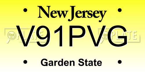 V91PVG New Jersey License Plate