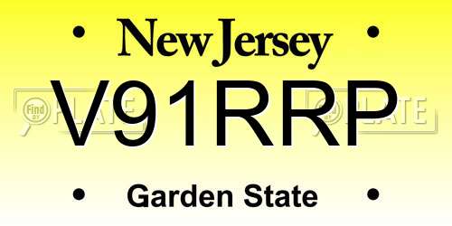 V91RRP New Jersey License Plate