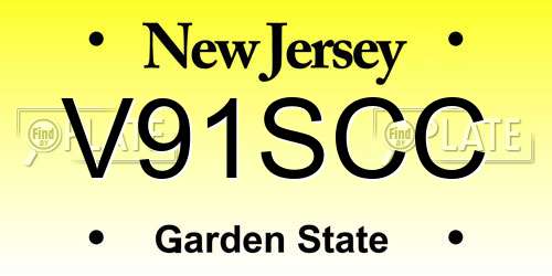 V91SCC New Jersey License Plate