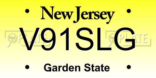 V91SLG New Jersey License Plate