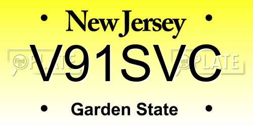 V91SVC New Jersey License Plate