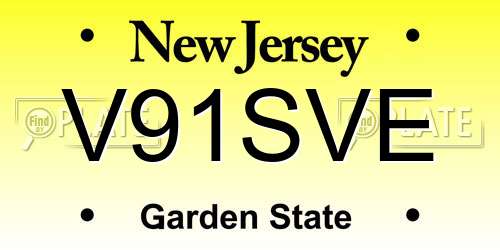 V91SVE New Jersey License Plate