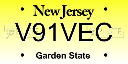 V91VEC New Jersey License Plate