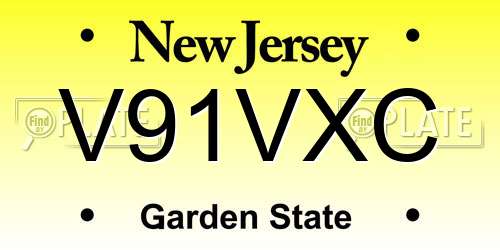 V91VXC New Jersey License Plate