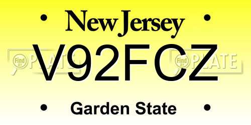 V92FCZ New Jersey License Plate