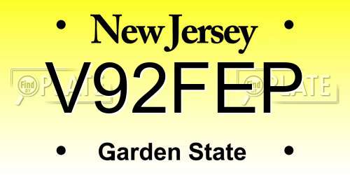 V92FEP New Jersey License Plate