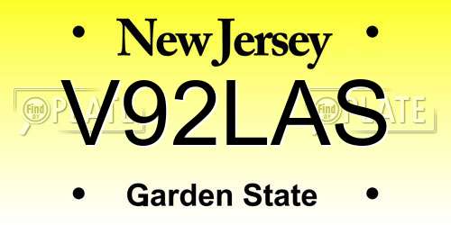 V92LAS New Jersey License Plate