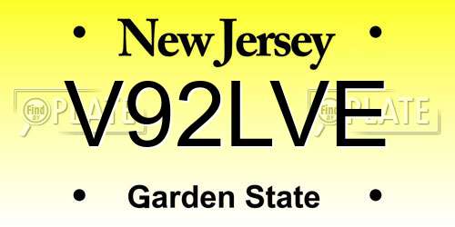 V92LVE New Jersey License Plate
