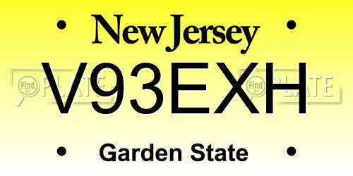 V93EXH New Jersey License Plate