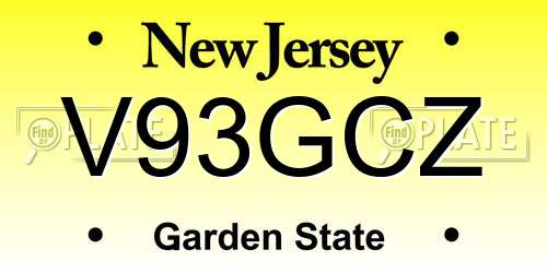 V93GCZ New Jersey License Plate