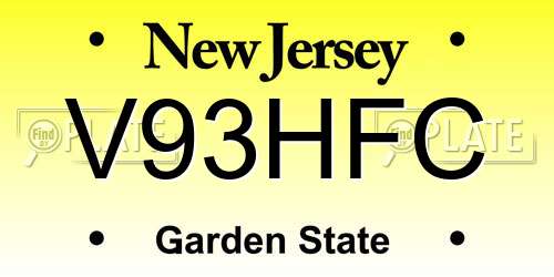 V93HFC New Jersey License Plate