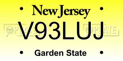 V93LUJ New Jersey License Plate