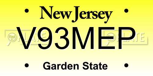 V93MEP New Jersey License Plate