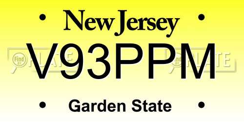 V93PPM New Jersey License Plate