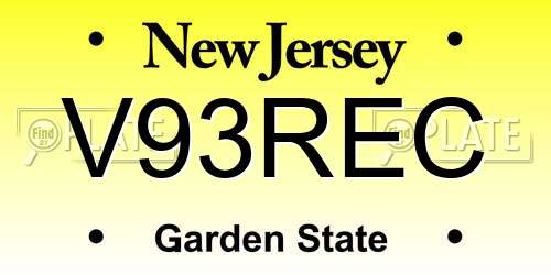V93REC New Jersey License Plate