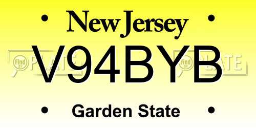 V94BYB New Jersey License Plate