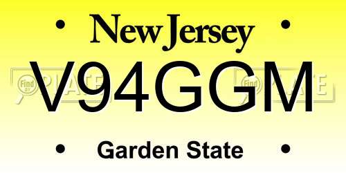 V94GGM New Jersey License Plate