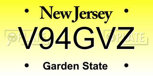 V94GVZ New Jersey License Plate