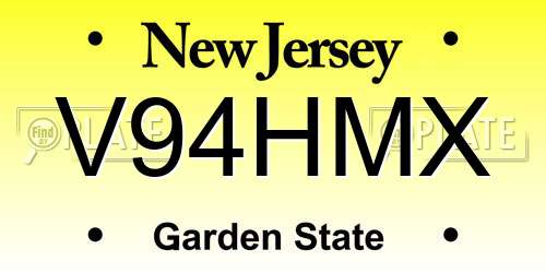 V94HMX New Jersey License Plate
