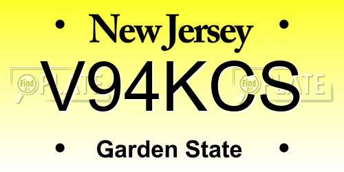 V94KCS New Jersey License Plate