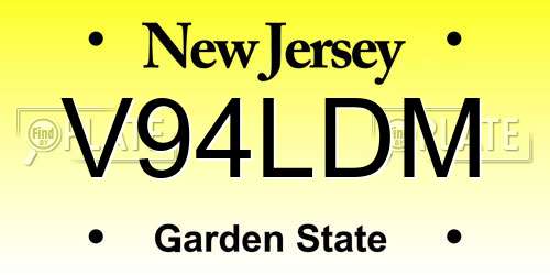 V94LDM New Jersey License Plate