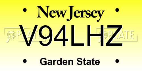 V94LHZ New Jersey License Plate