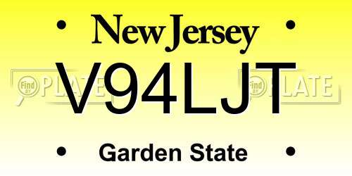 V94LJT New Jersey License Plate